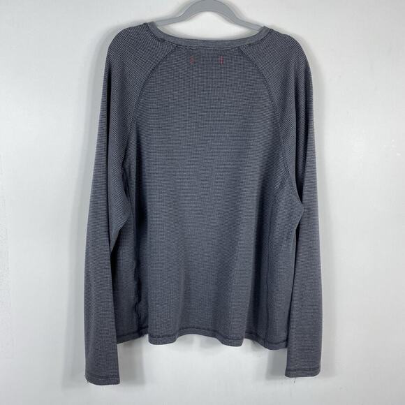 Tommy Bahama Size XXL Waffle Knit Long Sleeve Shirt Gray Cotton Blend - Picture 2 of 5